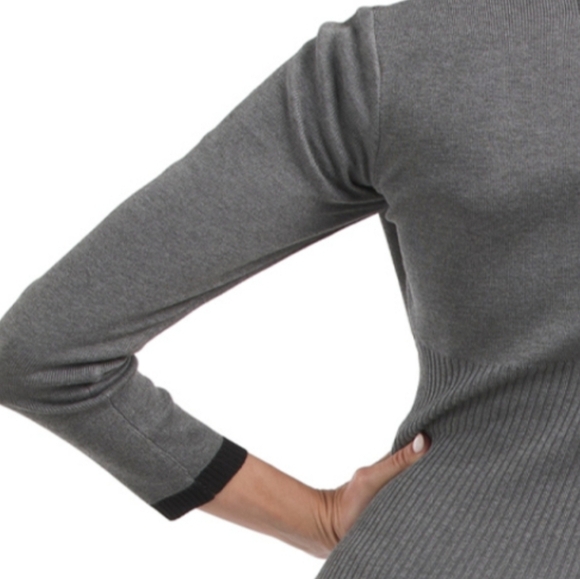 Taylor Heather Grey Mini Sweater Dress - Picture 5 of 11